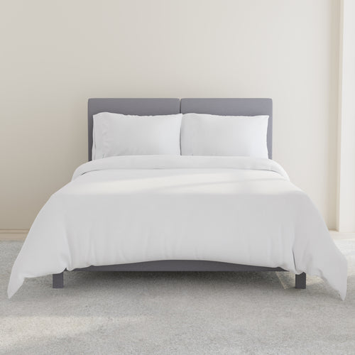 Picture of a QuickZip New-Way Zip Duvet Cover, Sateen in White