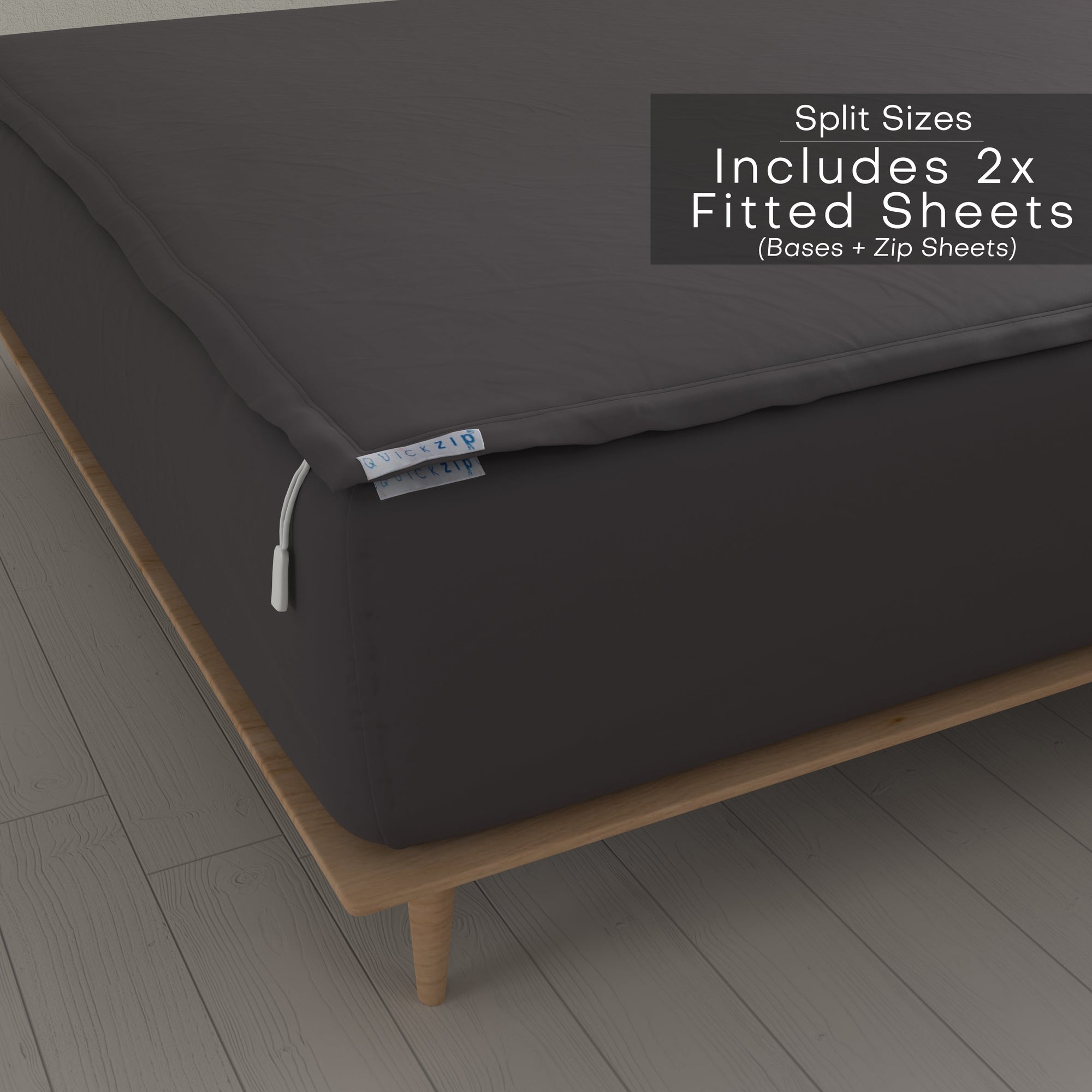 QuickZip Fitted Sheet (Base + Zip Sheet) - Percale