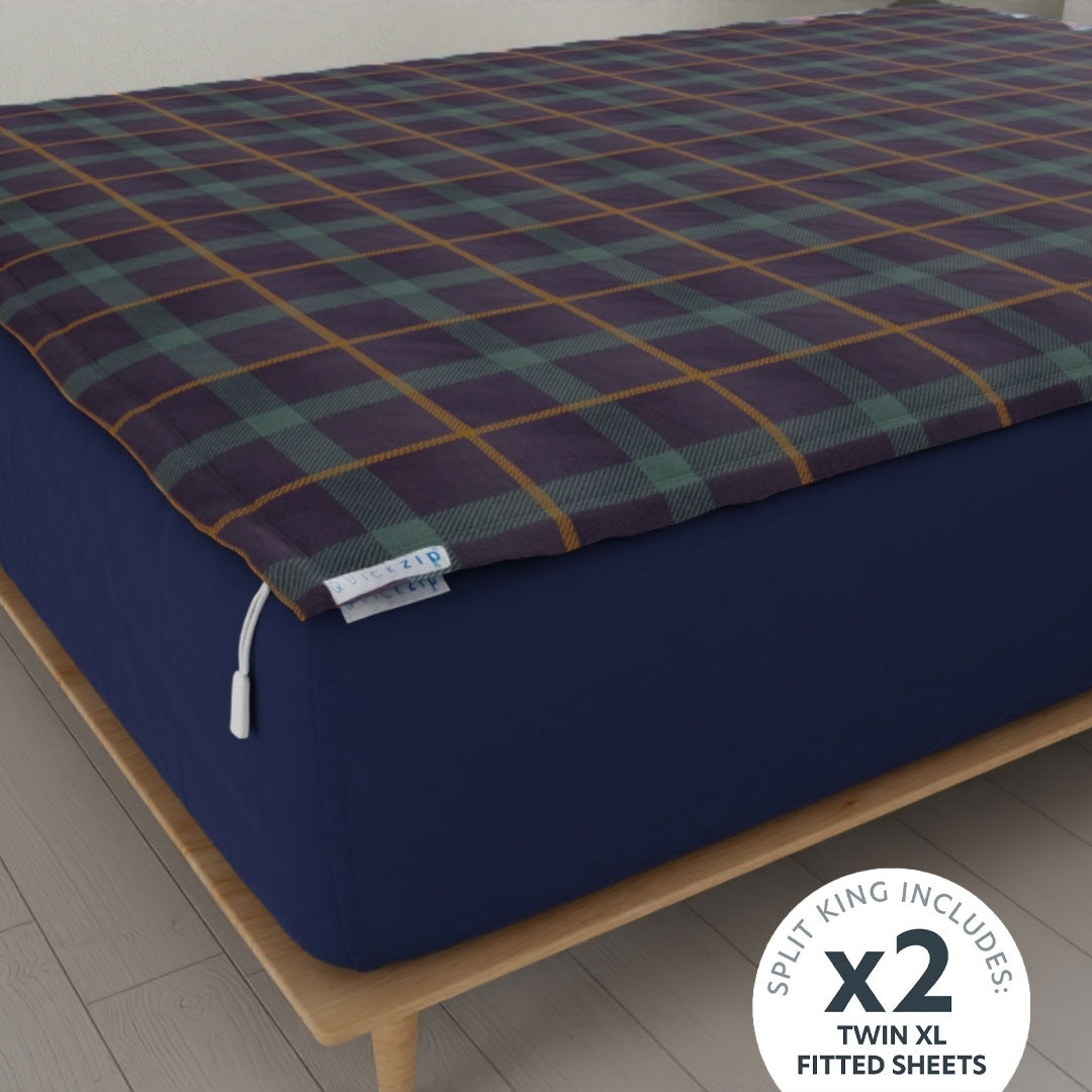 Classic Flannel Fitted Sheet (Base + Zip Sheet ) - Split King