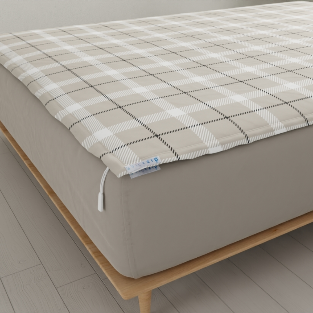 Classic Flannel Closeout - 30% Off! - Fitted Sheet (Base + Zip Sheet) / Cal King / Sand Plaid