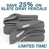 Save 25% on Slate Gray Percale Separates and Bundles