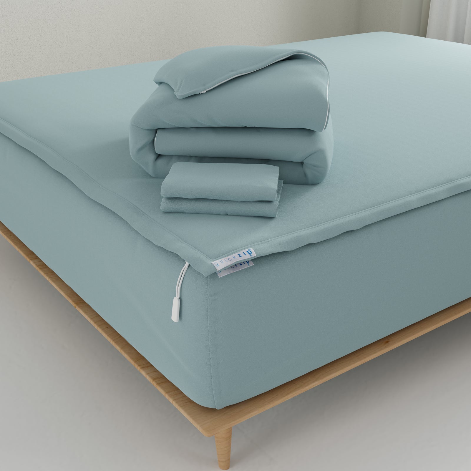 Picture of QuickZip White in Dusty Blue Flannel