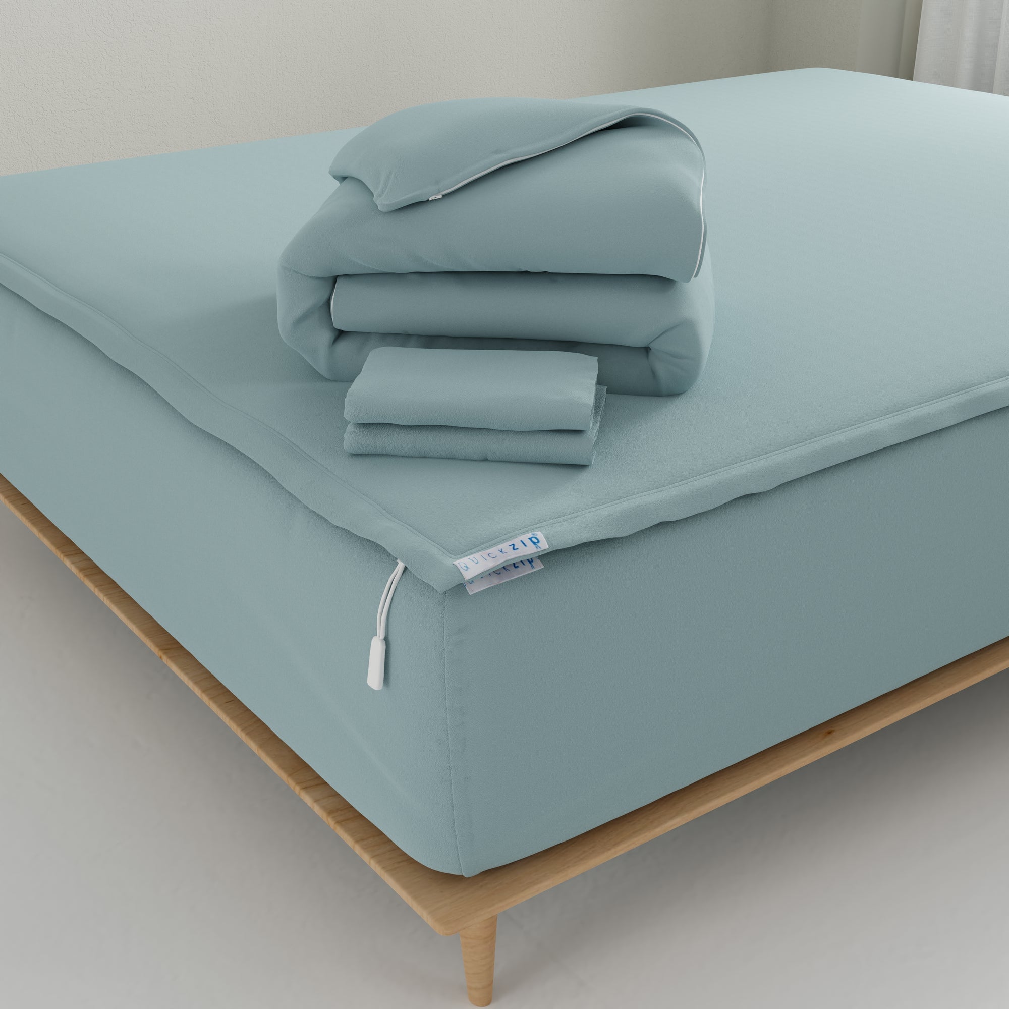 Picture of QuickZip White in Dusty Blue Flannel