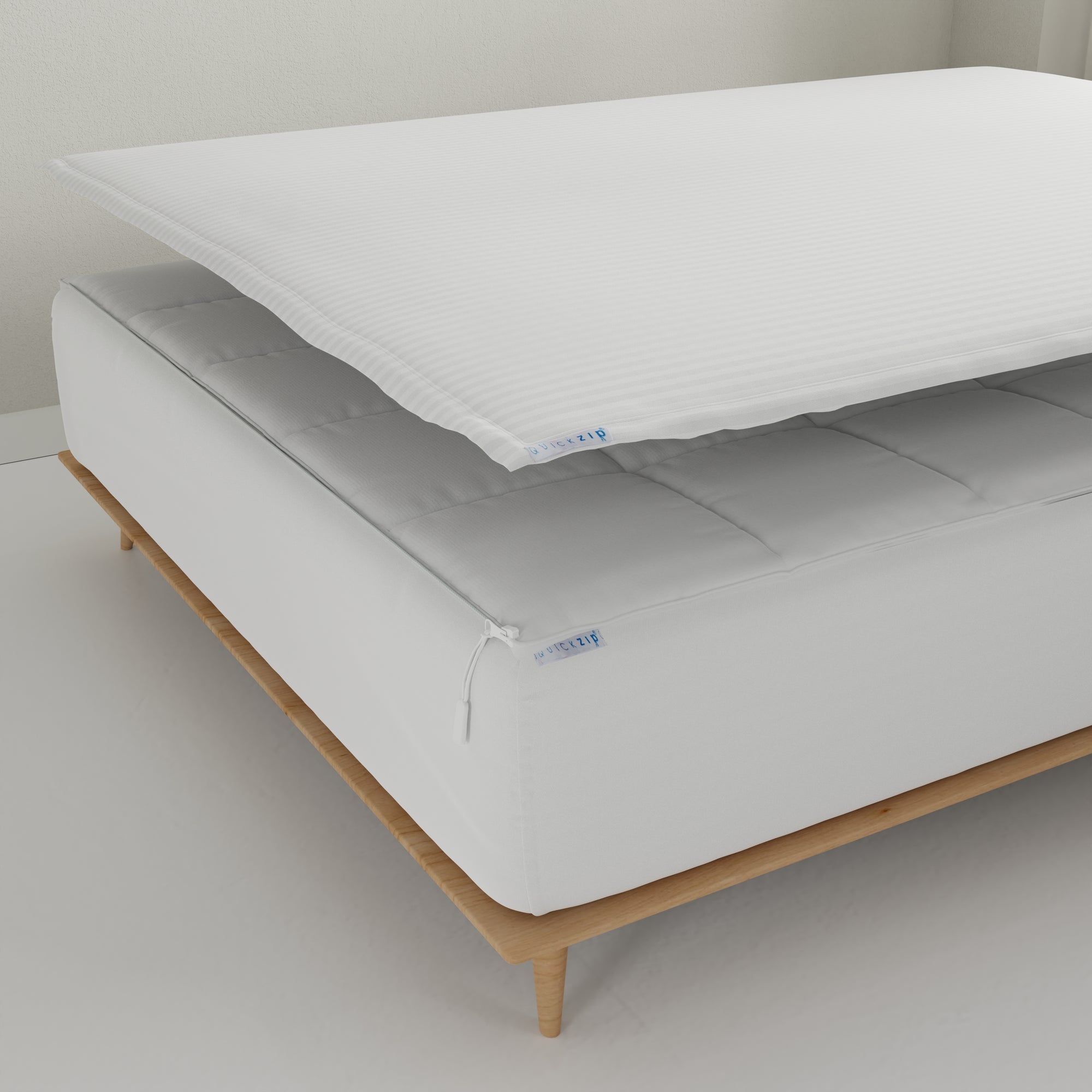 Picture of QuickZip White in ComfortCore White Sateen Stripe