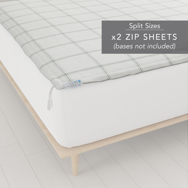 QUEENサイズシートセット ComfortCore Add-on Zip Sheets - The QuickZip Sheet Company