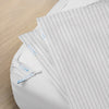 Premium Split King Starter Pack in Pinstripe, Sateen Cotton (includes 2 twin XL base + 4 twin XL zip-on sheets)