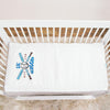 Basic Crib Starter Pack in White: Includes 1 Wraparound Base In White + 1 Cotton Zip-On Sheet with Lil Slugger Print