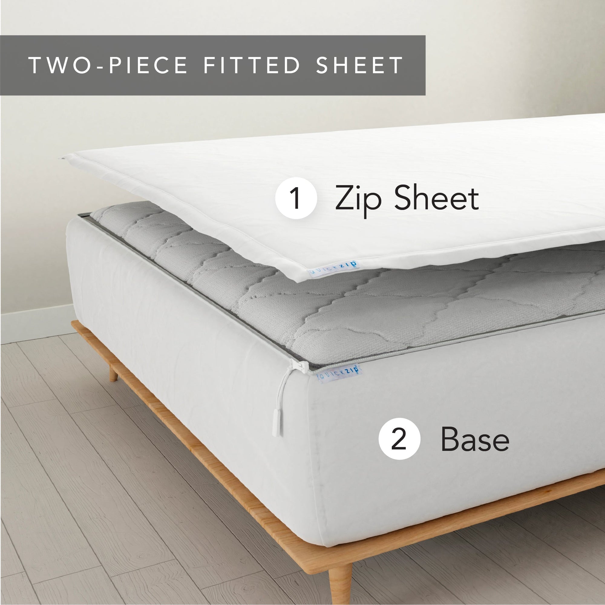 QuickZip Fitted Sheets for Flex-Top King Adjustable Beds - QuickZip Sheet